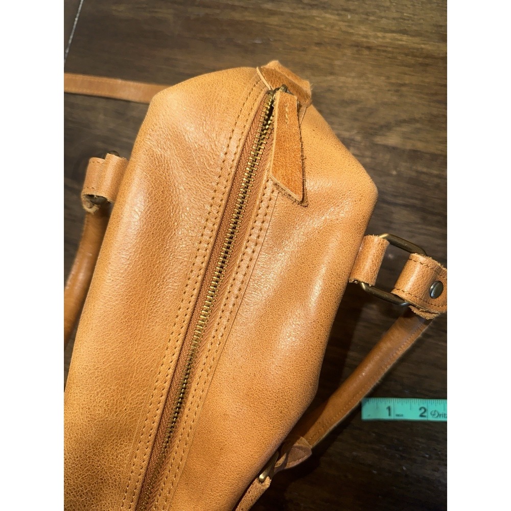 Unbranded Leather Purse Boston Bag Crossbody Shoulder Handbag Top Handle Brown - Picture 5 of 14